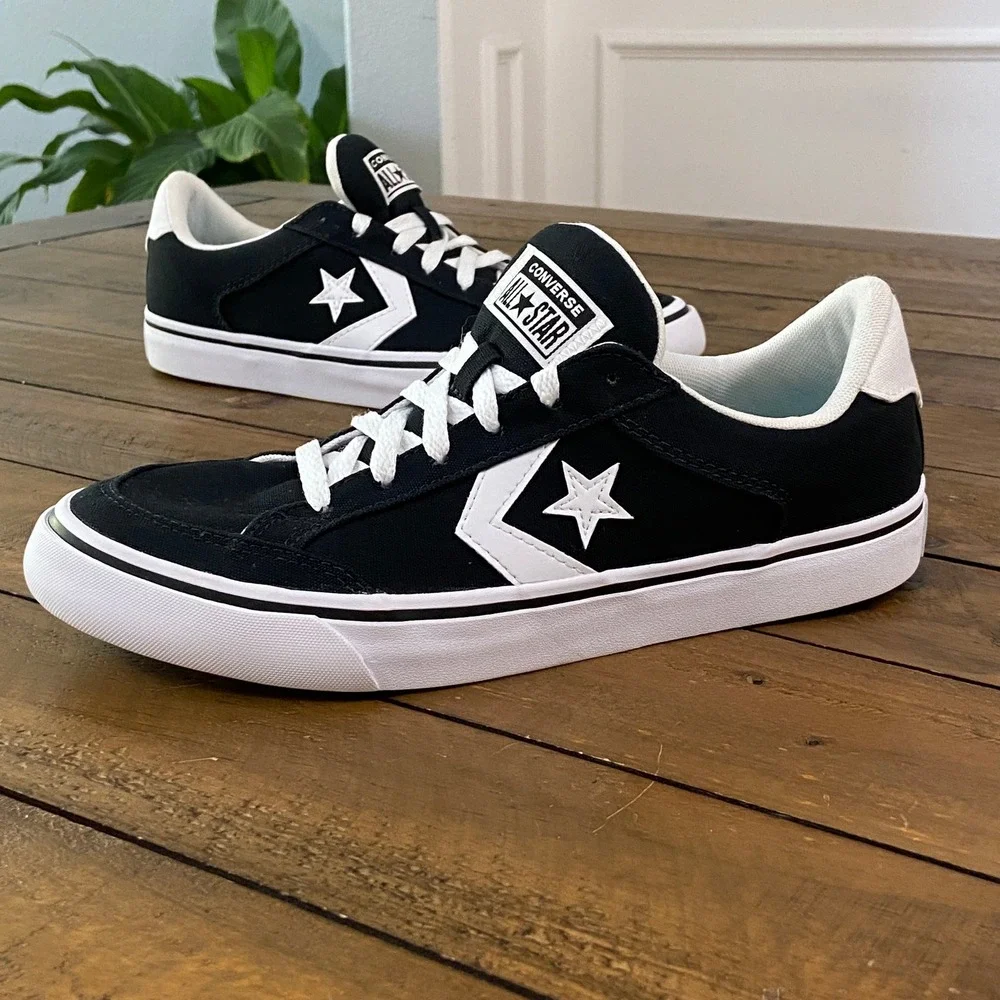 Converse All Star Replay Low Top Mens 7.5 Womens 9 Black White Sneakers A03686C
